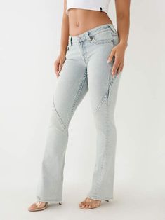 JOEY LR SEAMING FLARED JEAN Cute Baddie Outfits, Low Rise Flare Jeans, Womens Jeans Bootcut, Streetwear Fashion Women, Cute Swag Outfits, Baddie Outfits Casual, True Religion Jeans, Really Cute Outfits, Low Rise Jeans