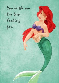 the little mermaid is hugging her mother's chest and saying you're the one i've been looking for