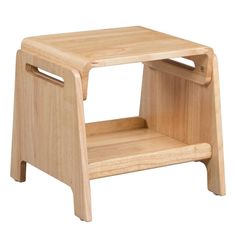 a small wooden step stool with one section open