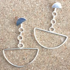 These Are So Cool Very Light Abstract Minimalist Design Silver Metal Handmade These Hang 3 Inches Will Add A Pop Of Uniqueness To Any Cute Outfit Does Miss These Light Abstract, 925 Earrings, Abstract Minimalist, Design Earrings, Design Silver, Cute Outfit, So Cool, Boho Jewelry, Metal Working