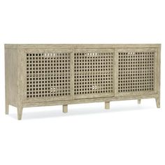 the sideboard is made out of wood and has an intricate lattice design