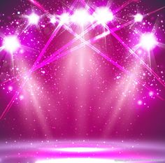 bright pink stage lights with stars and sparkles