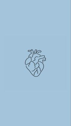 a drawing of a heart on a blue background