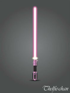 a pink and black light saber on a gray background