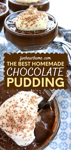 Once you try this quick and easy pudding recipe, you'll be saying goodbye to store-bought! Smooth and silky, rich and creamy, this Homemade Chocolate Pudding is the BEST. Serve it as one of your Thanksgiving desserts! Best Pudding Recipe, Perfect Christmas Dessert, Salty Recipes