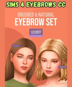 the simss 4 eyebrows cc brush and natural eyebrow set is available for all ages