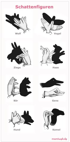 several different types of hands are shown in this black and white poster with the words, hand gestures