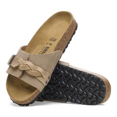 Oita Braided Suede Leather Taupe | BIRKENSTOCK Birkenstock Styles, Leather Slippers For Men, Hair Jewels, Birkenstock Women, Going Places, Men's Sandals, Soul Mate, Leather Slippers, Birkenstock Shoes