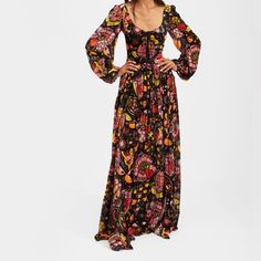 La Double J Wanderlust Dress Eden Devore Velvet Floral Lace Up Silk Blend Maxi Size M $1,490.00 Made In Italy. Measurements Shown In Photos. Double J, Black N Yellow, Floral Lace, Eden, In Italy, Lace Up, Maxi Dress, Velvet, Italy