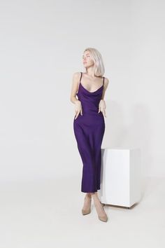 Kelly Dress Violet Silk Slip Midi Dress Dark Purple off Shoulder Straps Back Elegant Dress Special Occasion Dress Bridesmaid Wedding Slip - Etsy Ukraine Fitted Midi Dress With Spaghetti Straps For Bridesmaid, Purple Satin Evening Dress, Formal Midi Slip Dress With Fitted Bodice, Midi Slip Dress With Fitted Bodice For Night Out, Formal Midi-length Slip Dress With Fitted Bodice, Fitted Bodice Midi Slip Dress For Night Out, Formal Fitted Bodice Midi Slip Dress, Fitted Bodice Midi Length Slip Dress For Night Out, Sleeveless Purple Satin Maxi Dress