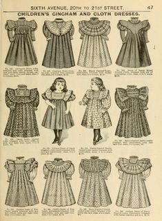 Victorian Children's Clothing, Children's Dresses, Vintage Childrens Clothing, Fashion Illustration Vintage, Antique Clothing, Fashion Catalogue, Moda Vintage, Fashion Plates