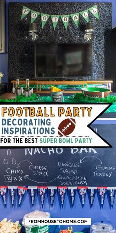 football party decorations and food for the best super bowl party