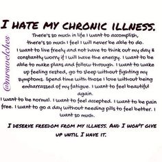 Having a chronic illness Complex Regional Pain Syndrome, My Health