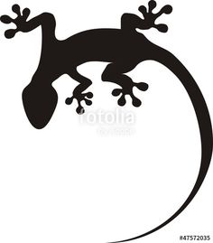 a gecko silhouetted against a white background