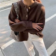 DescriptionPrincessAce - Sweaters Cardigans Warm Casual Arrival Solid Knitwear Loose Coat Loose Coat, Autumn Fits, Uggs Outfit, Autumn Outfit