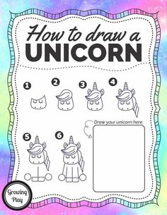 how to draw a unicorn for kids with instructions on how to draw the unicorns