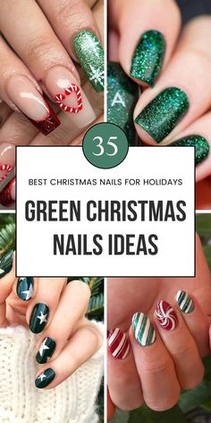 Explore forest green nails with red, bling, and acrylic styles that scream holiday vibes. Perfect for any festive occasion, these Christmas nail art designs are the ultimate seasonal inspiration! Save this pin to your seasonal nails board and discover more in the full article. Dark Christmas Green Nails, Christmas Nails Greens, Green Coffin Christmas Nails, Square Christmas Nails Green, Black Red And Green Nails, Green Acrylic Christmas Nails, Christmas Green Gel Nails, Pine Green Christmas Nails, Hard Gel Nails Design Christmas