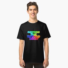 "anyone but trump (rainbow black)" T-shirt by myheadisaprison | Redbubble F-14 Tomcat, Indian Motorcycle, Neck Gaiters, Men T Shirt, Design T Shirt, Long Sleeve Sweatshirts, Tshirt Colors, Chiffon Tops