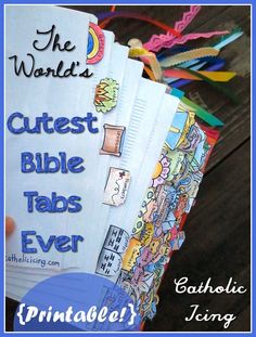 the world's cutest bible tabs are stacked on top of each other