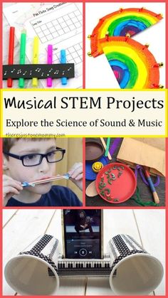 Music Science Preschool, Sound Experiments For Middle School, Stem Lesson Plans Middle School, Musical Math Activities For Preschoolers, Elementary Music Art Projects, Music Science Experiments, Music Stem Activities, Music Stem Activities For Kids, Music Camp Activities