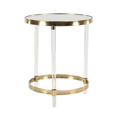 a gold and clear side table