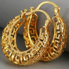 New Gold Plated Copper Alloy Nice Packaging Fast Shipping Gold Filled Hoops, Hoop Design, Ethnic Earrings, Classy Jewelry, Earrings Hoop, Silver 925 Necklace, Design Jewelry, Bar Earrings, Gold Bar