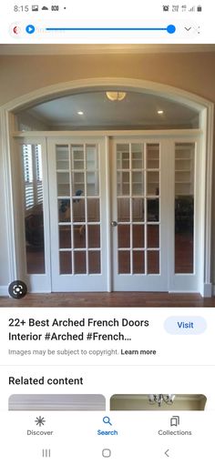 an open french door in the middle of a room