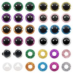 10 pairs of fake fake black, white and multicolored acrylic ear plugs