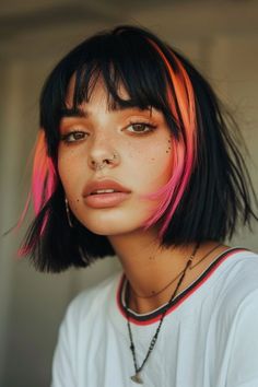 #BEAUTY ,#REALATIONSHIPS #Fashion #Outfits #Summer Outfits #Animals Short Bob Colored Hair, Short Hair Colour Ideas, Short Coloured Hair, Cool Tone Hair, Multi Tone Hair, Subtle Hair Color, Haircuts Color, Pink Short Hair, Vibrant Hair Color