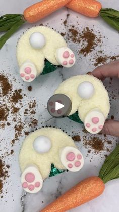 14M views · 140K reactions | 🐰Turning cupcakes into… Bunny butts 🐰Shaping cupcakes using marbles #bakinghacks Fill your liners half full. Use marbles to shape your liners. Bake and cool. Use tip 1A to pipe buttercream in the shape of a bunny butt 🐰🩷Press into desiccated coconut 🥥 Cut marshmallows in half for the feet and pink candy melts for the pads 💗I used white chocolate balls for the tail 🐇#cupcake #bunnybutt #easterbaking #cutebaking #cakedecorating #cakedbyrach | Caked By Rach | Ariana Grande · we can't be friends (wait for your love) White Chocolate Balls, Bunny Desserts, Bunny Butts, Lollipop Cake, Easter Dishes, Chocolate Balls, Desiccated Coconut