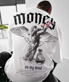 Trendy Men's Angel Tee ✨ Size : S to 7XL www.lootbox94.com #teeshot #teesdesign #teesph #angels #angel #lootbox94 Money Angel, Angel T Shirt, Money On My Mind, Angel Print, Classic Wardrobe Staples, Summer Fashion Trends, Print Shorts, Pullover Designs, Summer Tops