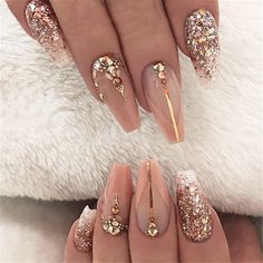 Trend Ideas, Nagellack Trends, Nail Trend, Nail Art Wedding, Birthday Nails, Prom Nails, Coffin Nails Designs, Bling Nails