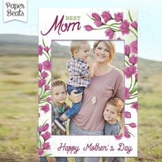 a mother's day card with flowers on it