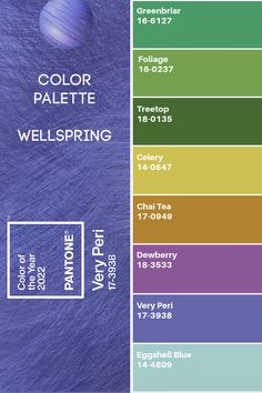 the color palette is shown with different shades and colors for each element in this image