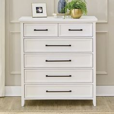 Layne Tall Dresser | Grandin Road Tall White Dresser, Dresser For Bedroom, Drawer Glides, Tall Dresser, Grandin Road, Wood Dresser, Multi Step, Metal Ball, Bedroom Collection