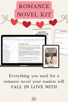 the romance novel kit is open and ready to be used as an interactive book for valentine's day