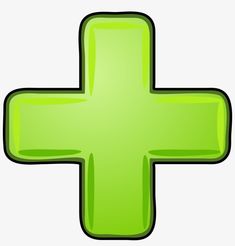 a green plus sign is shown on a white background for use as a logo or icon