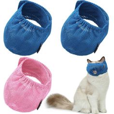 Weewooday 3 Pieces Cat Muzzles Breathable Mesh Muzzles Cat Grooming Restraint Bags Pink Pet, Best Eyebrow Products, Cat Mask, Cat Bag, Usa Products, Cat Pet Supplies, Mesh Design