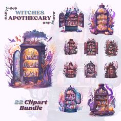 the witch's apothecary set includes two cupboards and several other items