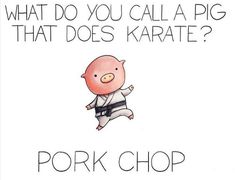 a cartoon pig with the words pork chop on it's face and an image of a