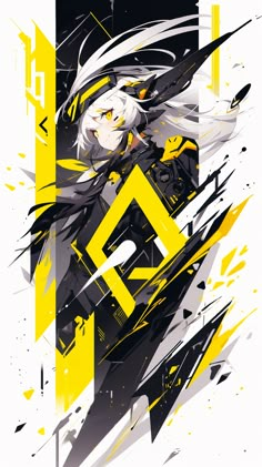 an anime character with white hair and yellow eyes