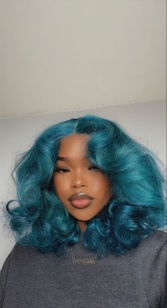 Colorful Hair, Hair Inspo Color, Aesthetic Hair, Protective Styles, Pretty Hairstyles, Blue Hair