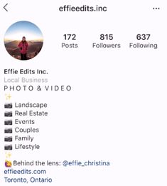 an image of someone's profile on their instagram