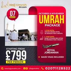 an advertisement for the umrah package