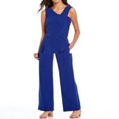 Brand: Alex + Marie Color: Blue Description: Nwot Women’s Jumpsuit Size: 2 No Trades Or Returns. Chic Blue V-neck Pantsuit, Sleeveless Blue Pantsuit For Summer, Chic Blue Jumpsuits And Rompers For Work, Alex Marie, Pant Jumpsuit, Color Blue, Size 2, Pants For Women, Jumpsuit