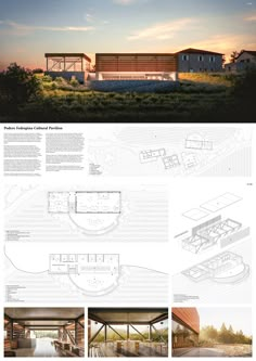 an architectural rendering shows the inside and outside of a building with lots of windows on each side