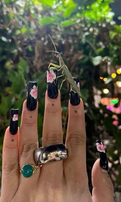 #nails #nailsnailsnails #nailsofinstagram #nailart #coquette #coquettenails #coquetteaesthetic #coquettecore #cute #cuternails #pinknails #bownails #bow #blushnails #nails4today #nails2inspire #nailinspo #nailinspiration #explore #explorepage #exploremore #richmond #richmondbc #flashnails #reflectivenails #frenchnails #glitternails #holonails #holographicnails #nailreels #viralnails #paznokcie #paznokcienapoziomie #paznokciehybrydowe #gelnails #manicure #manicura #uñasperfectas #uñaslindas #unhas #unhadecorada #naildesign #nailjunkie #nails4today #nailitdaily #polskiepaznokcie #lashnails #reflectivenails  #sparklenails Flower Y2k Nails, Full Painted Nails, Dark Flower Nails, Black Nails Flowers, Black Nails With Flower Design, Painted Flower Nails, 200s Nails, Black Nails With Flowers, Early 2000 Nails