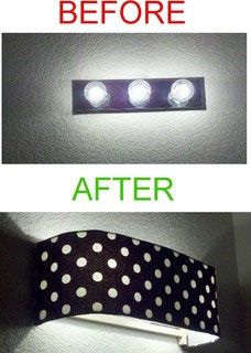 the before and after of a light fixture