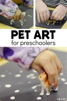 this is an image of a pet art project for preschoolers to do with their pets