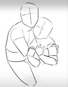 a drawing of a man holding a ball in one hand and the other hand on his chest